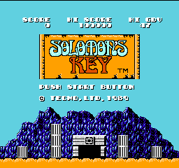Solomon's Key (Europe) Title Screen